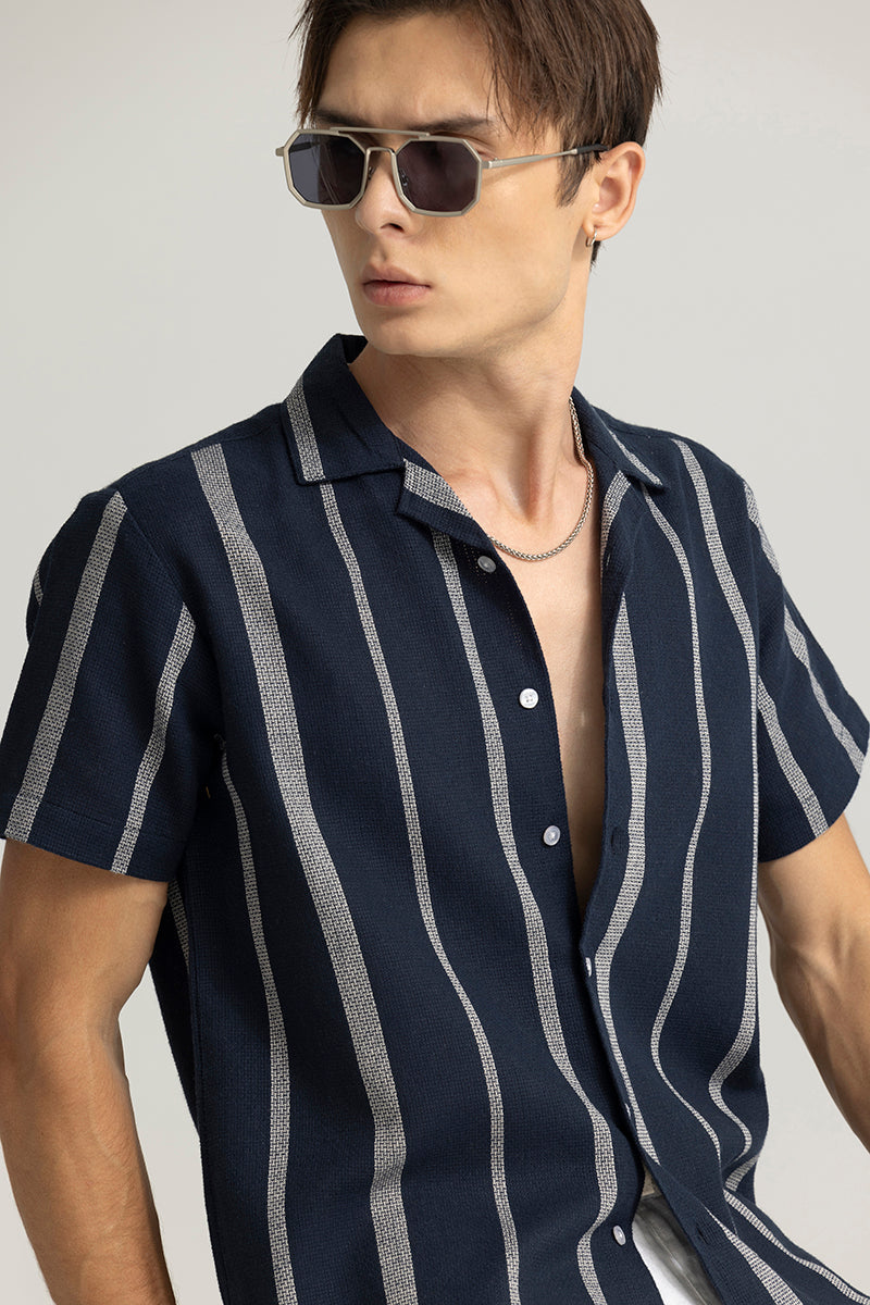 Astral Weave Stripe Navy Shirt | Relove