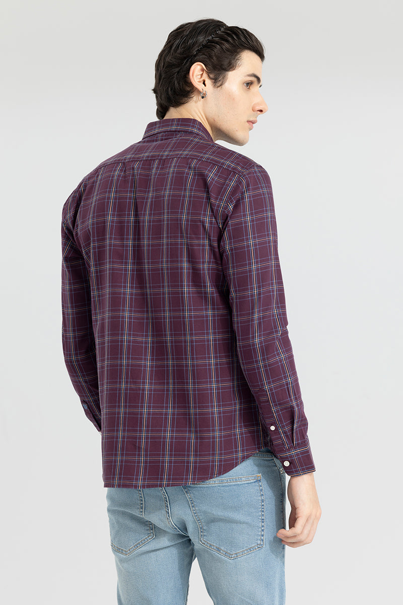 Modest Check Wine Shirt | Relove