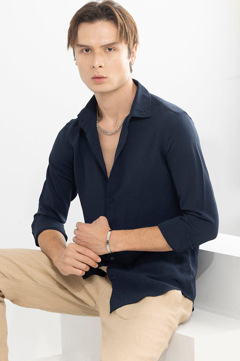 Chagrin Navy Shirt | Relove