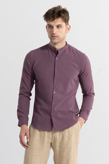 Mandarin Neckline Mauve Shirt | Relove