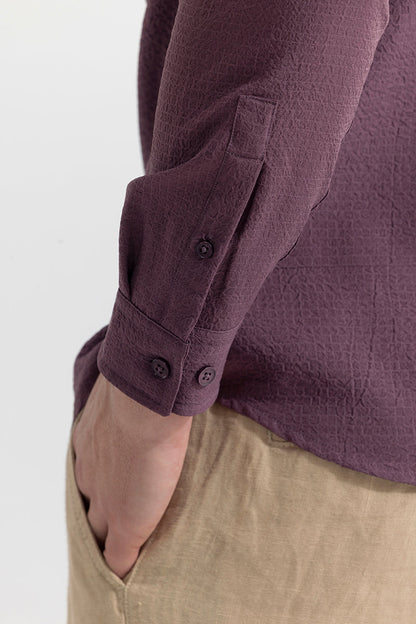 Mandarin Neckline Mauve Shirt | Relove