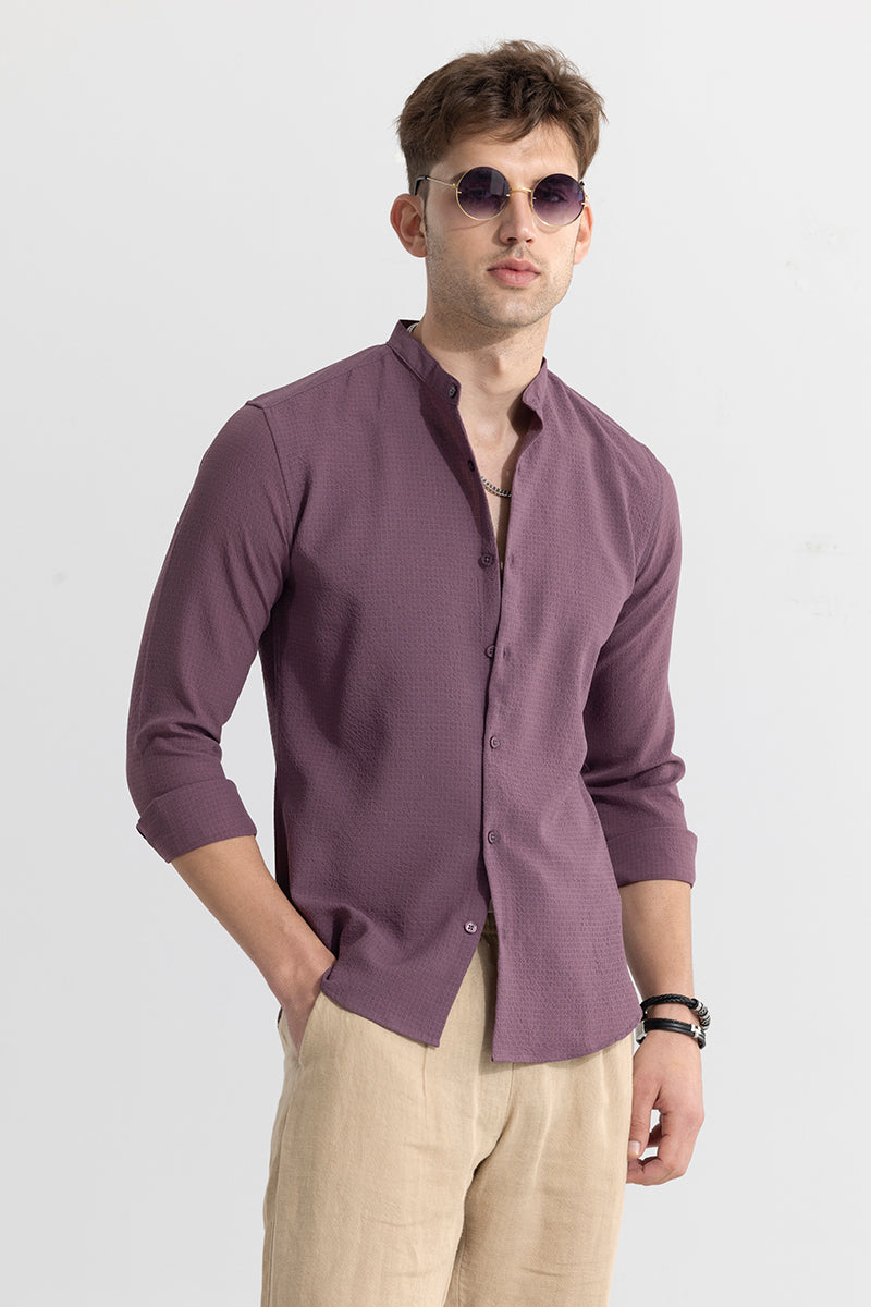 Mandarin Neckline Mauve Shirt | Relove