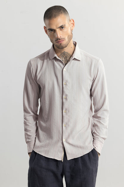 Crushed Self Stripe Grey Shirt | Relove