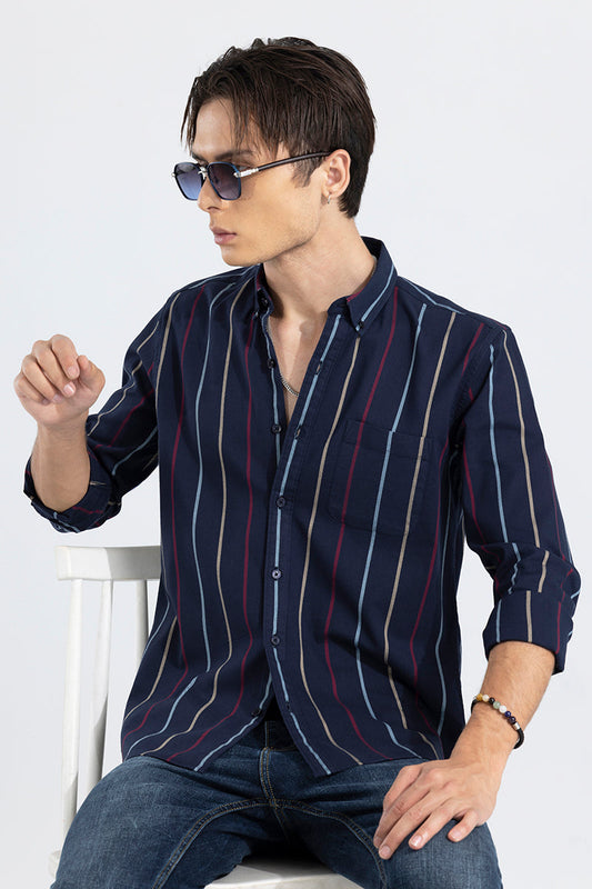 Subtle Stripe Navy Shirt | Relove