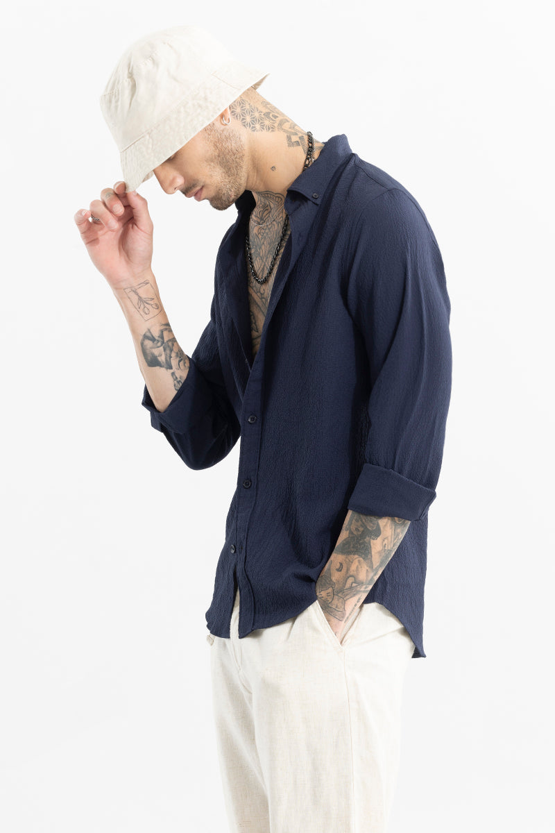 Rufflecrush Navy Shirt | Relove