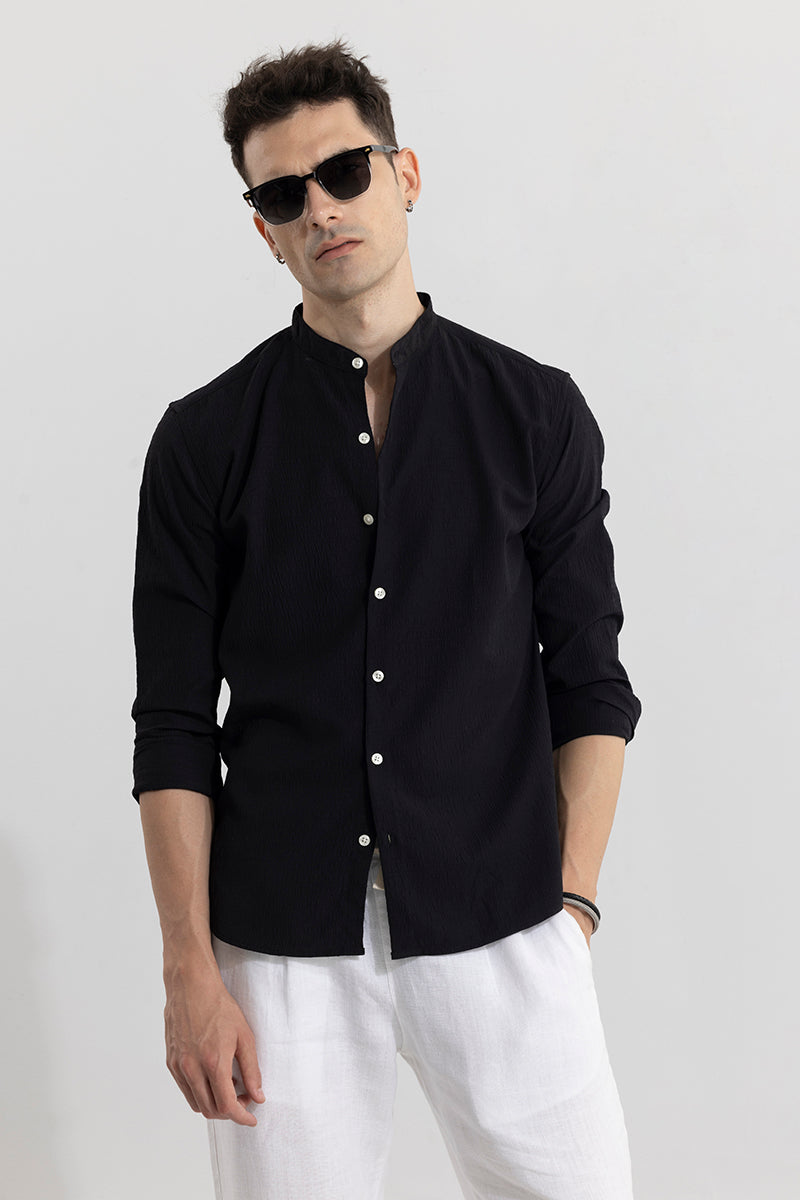 Reese Black Seersucker Shirt | Relove