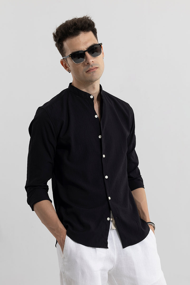 Reese Black Seersucker Shirt | Relove