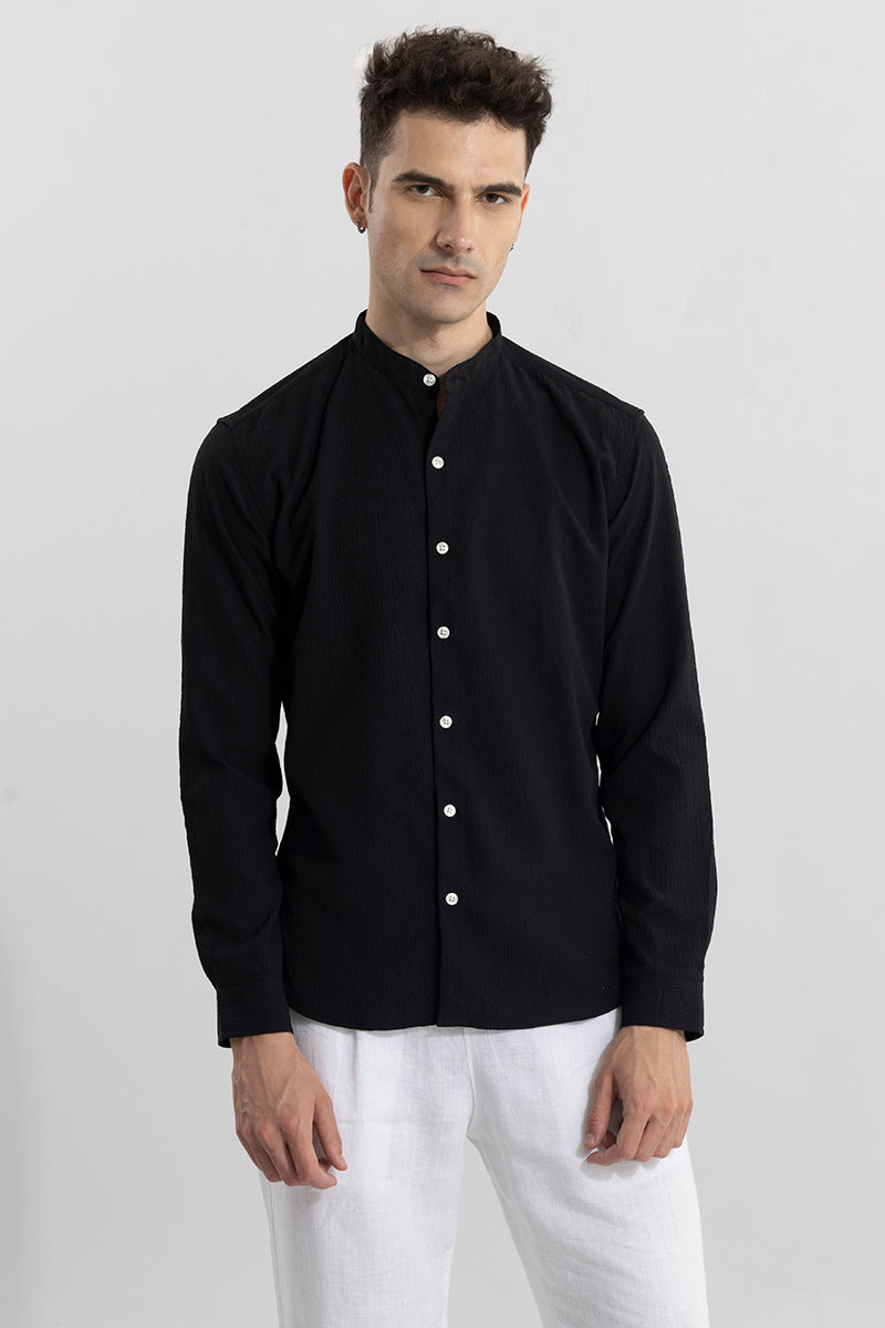 Reese Black Seersucker Shirt | Relove