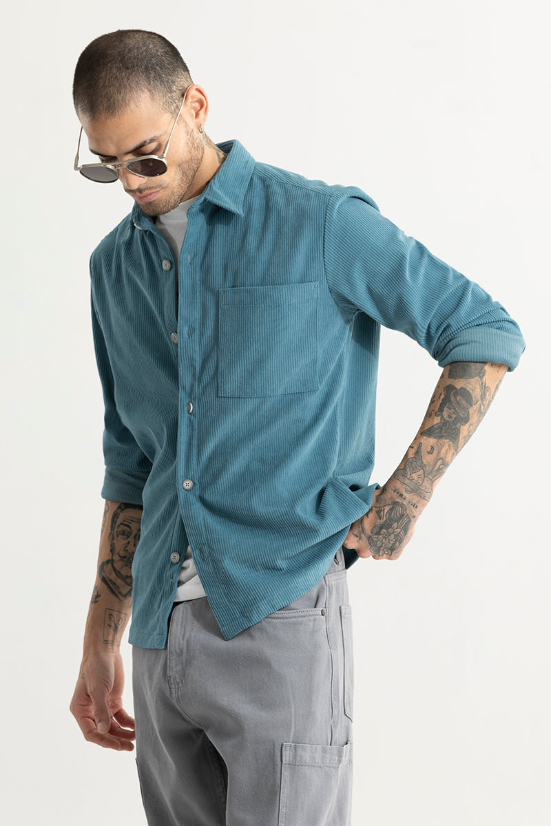 Cordy Teal Blue Shirt | Relove