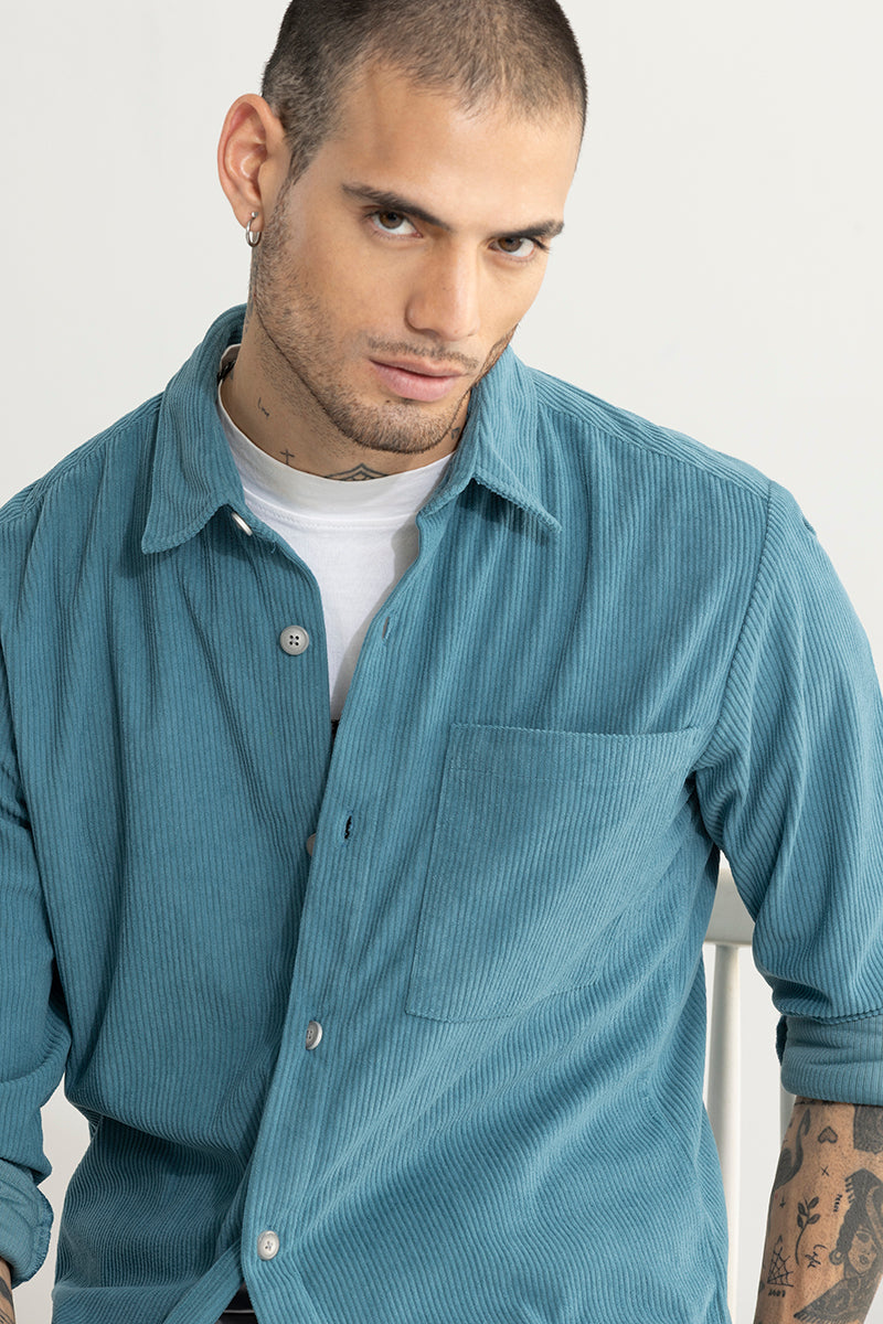 Cordy Teal Blue Shirt | Relove