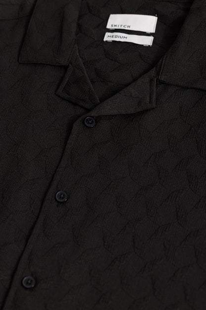 Cross Diamond Textured Black Shirt | Relove