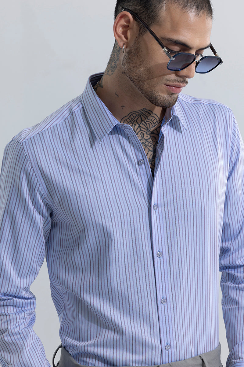 Multiparallel Stripe Blue Shirt | Relove