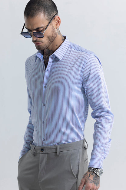 Multiparallel Stripe Blue Shirt | Relove