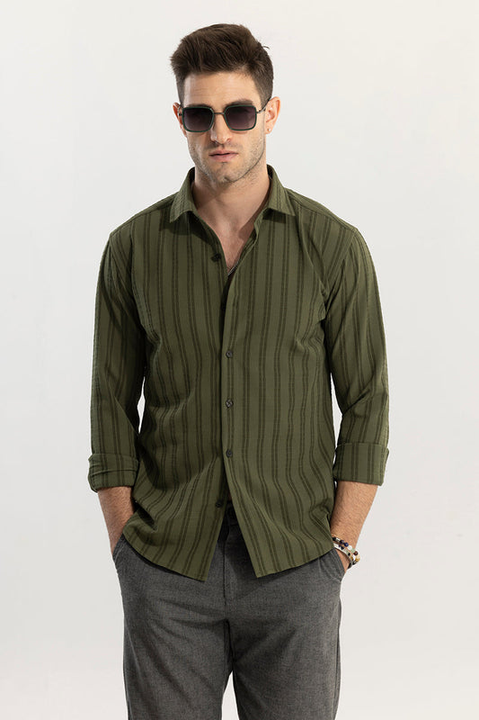 Stripy Dark Green Shirt | Relove