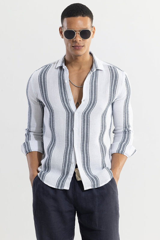 Matt white Stripe Shirt | Relove