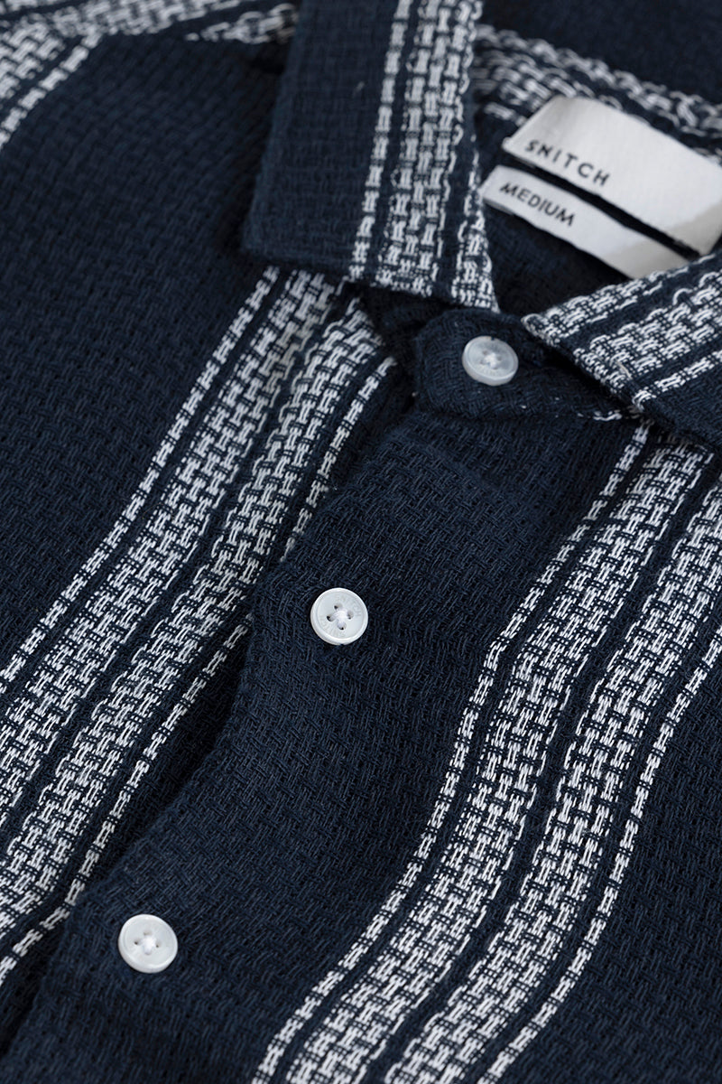 Matt Navy Stripe Shirt | Relove