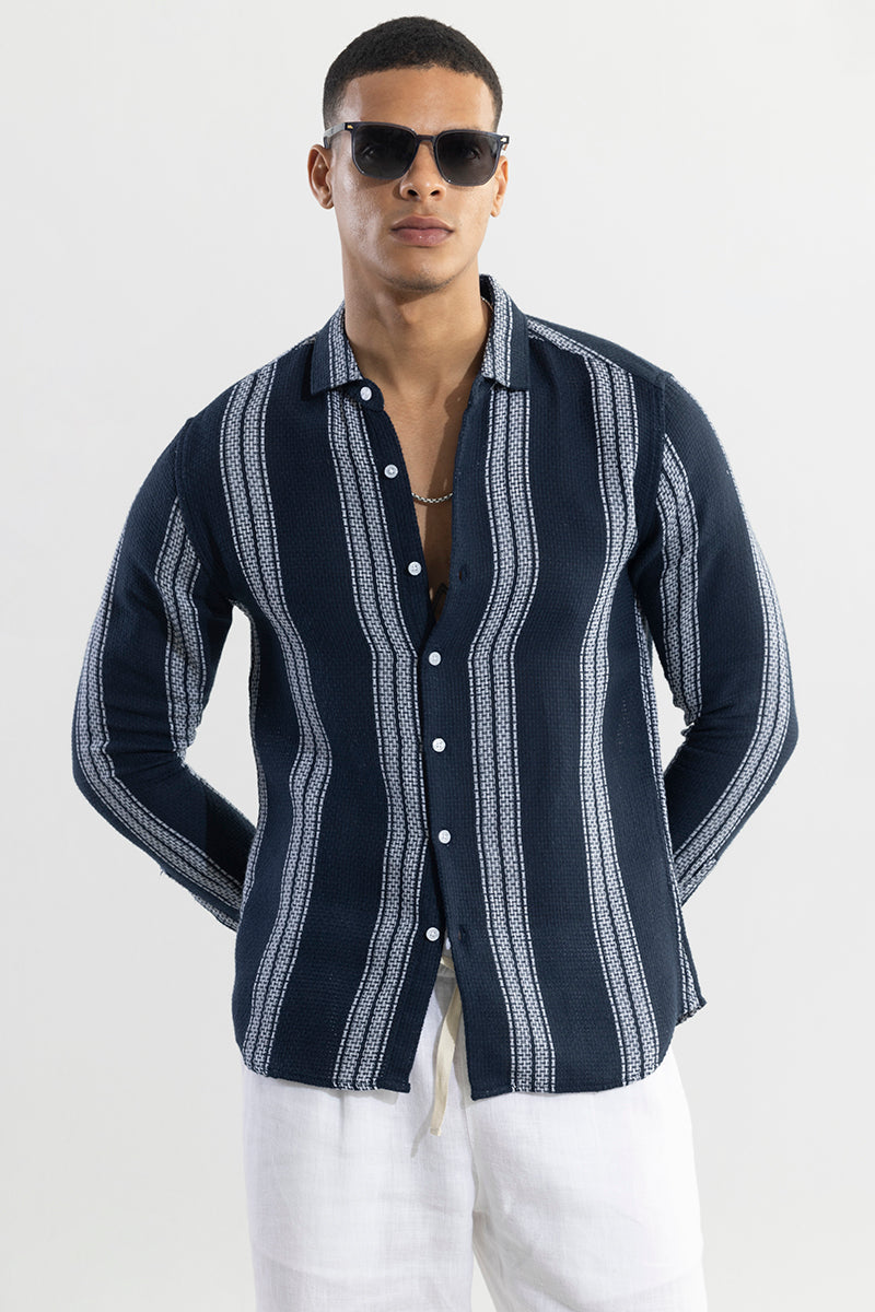 Matt Navy Stripe Shirt | Relove