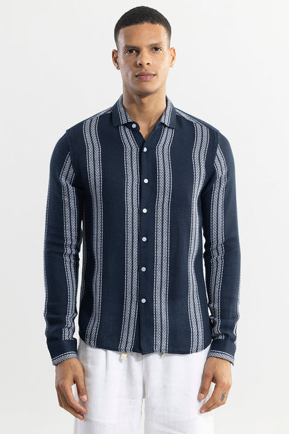 Matt Navy Stripe Shirt | Relove