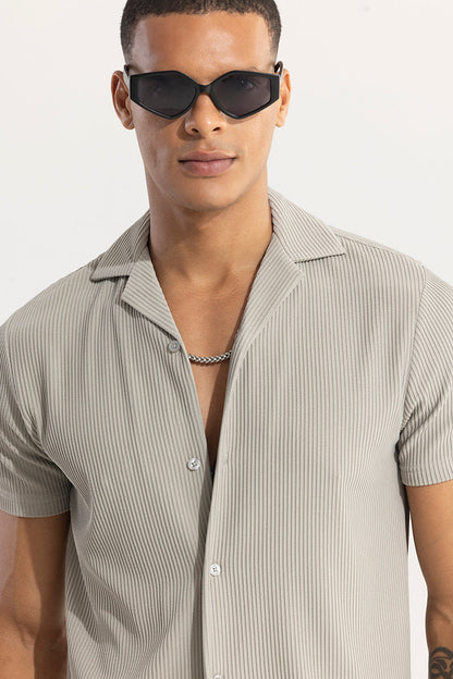 Parallel Rib Cloud Grey Shirt | Relove