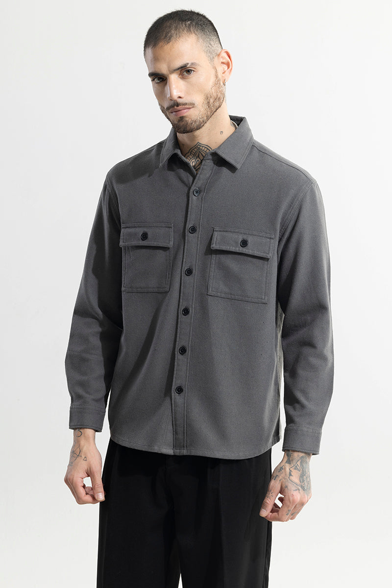 Overflap Elephant Grey Overshirt | Relove