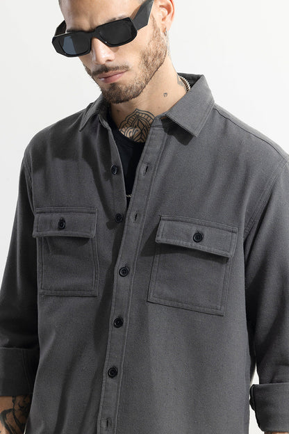 Overflap Elephant Grey Overshirt | Relove