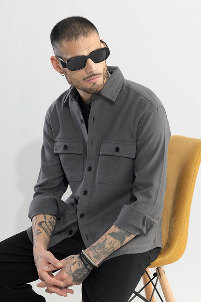 Overflap Elephant Grey Overshirt | Relove