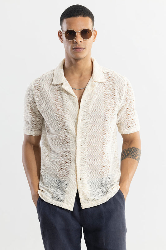 Sonsie Cream Crochet Shirt | Relove