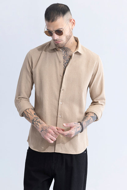 Breezy Charm Stripe Beige Shirt | Relove