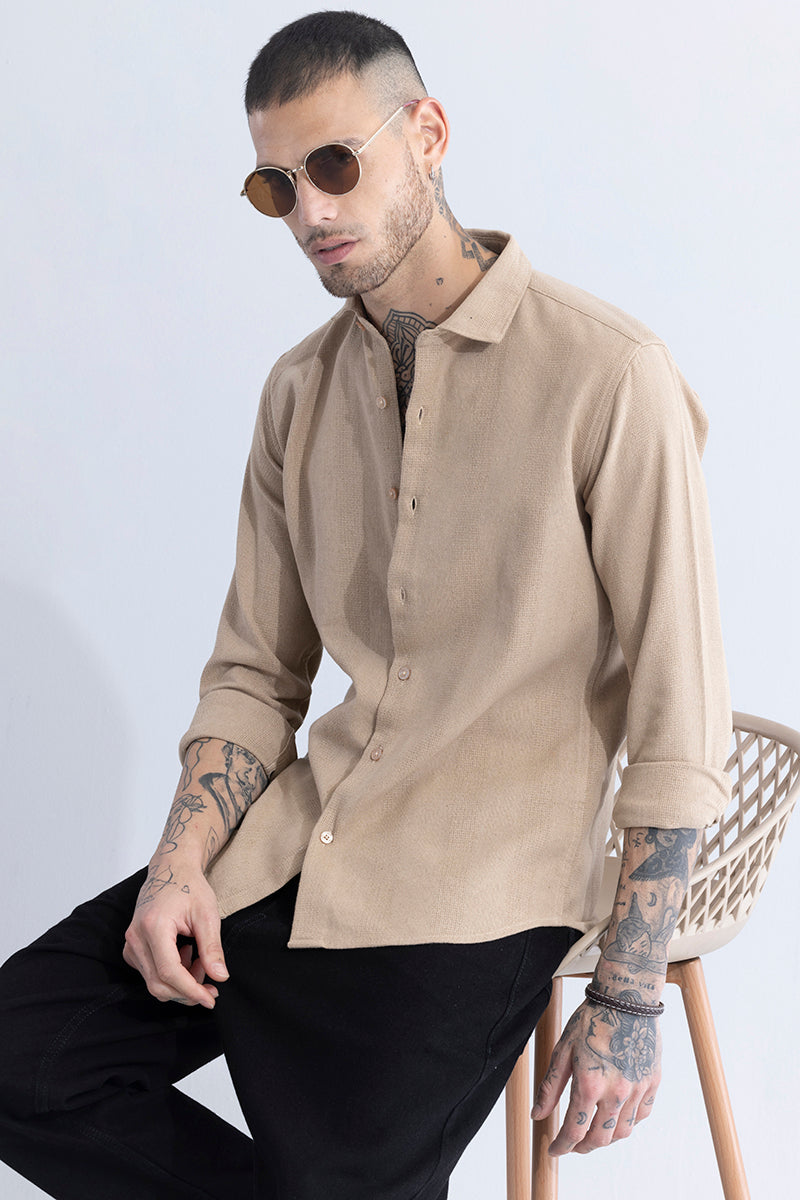 Breezy Charm Stripe Beige Shirt | Relove