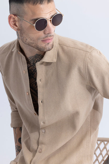 Breezy Charm Stripe Beige Shirt | Relove