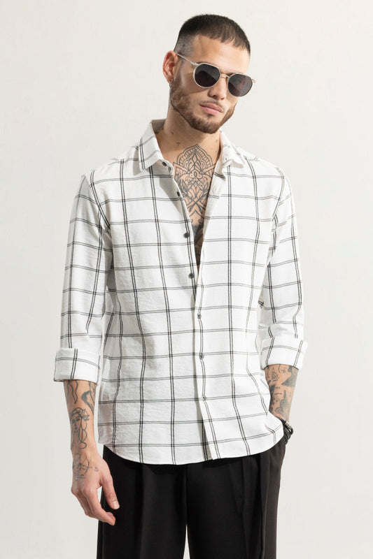 Blockade Checks White Shirt | Relove