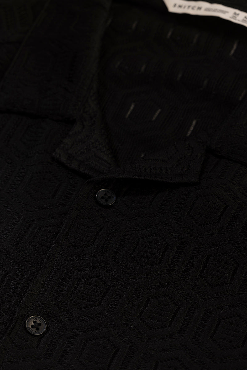 Honey Hive Black Crochet Shirt | Relove