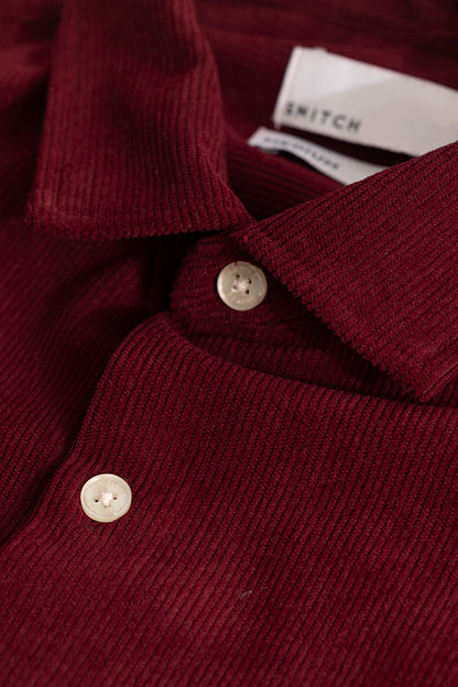 PatchPro Maroon Corduroy Shirt | Relove