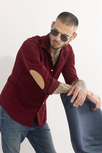 PatchPro Maroon Corduroy Shirt | Relove