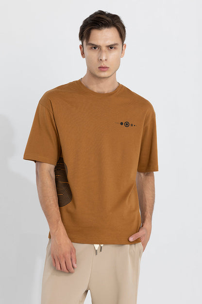 Doodle Sun Brown Oversized T-Shirt | Relove