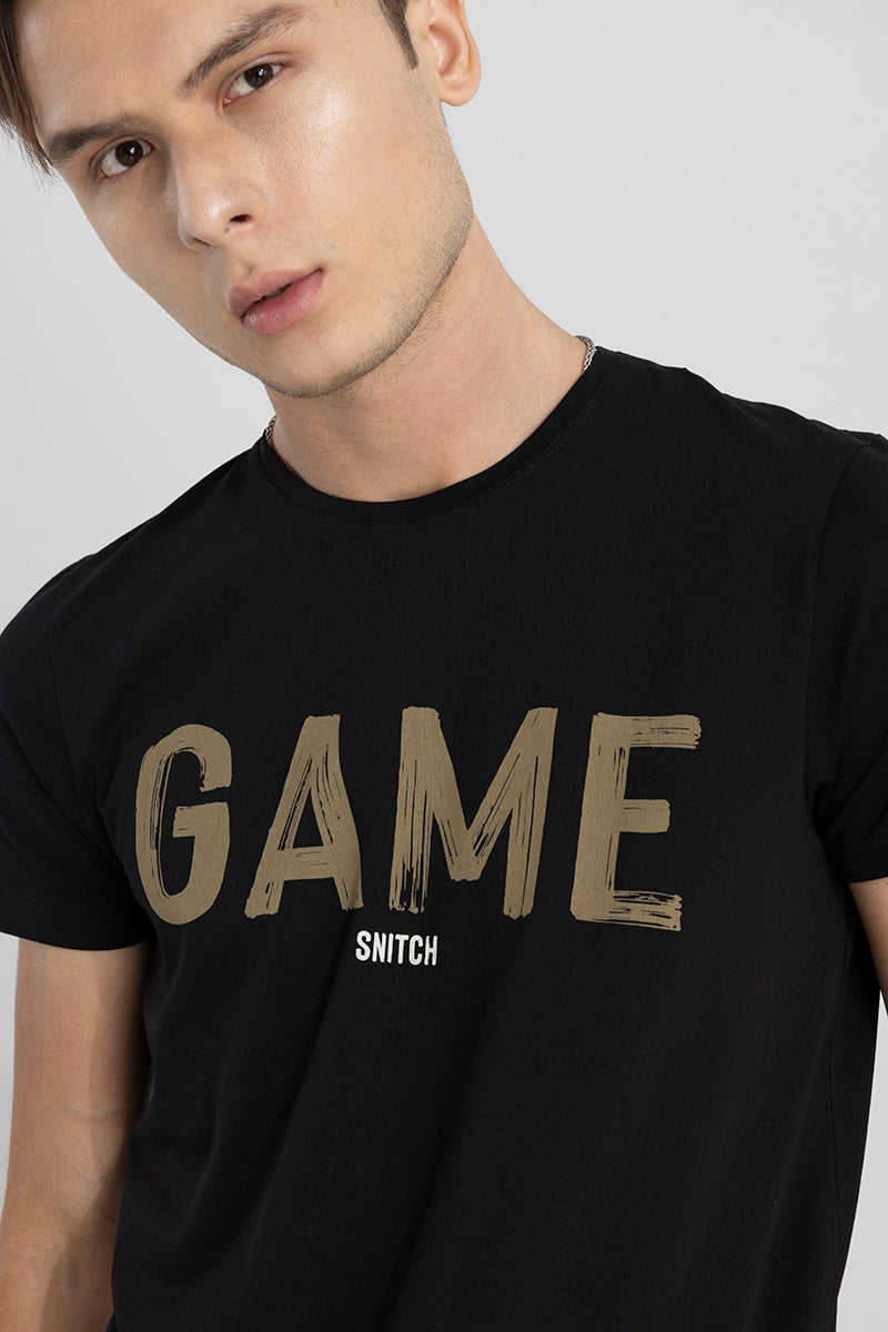 Game Black T-Shirt | Relove