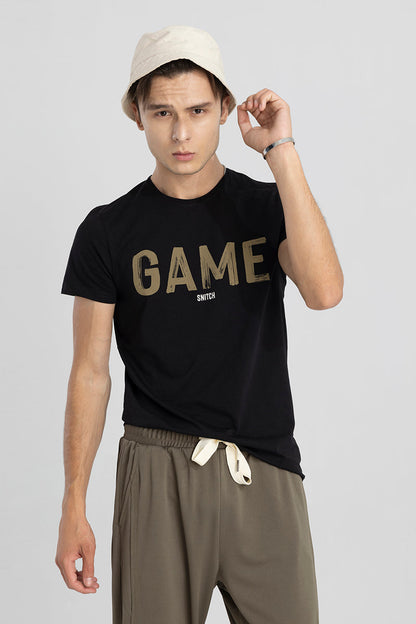 Game Black T-Shirt | Relove