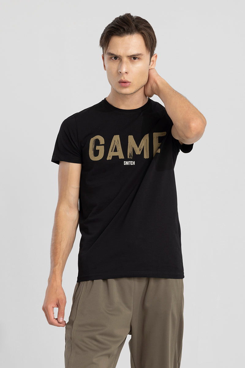 Game Black T-Shirt | Relove