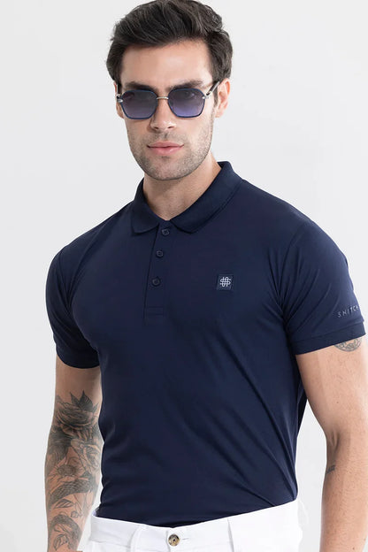 Encap Navy Polo T-Shirt | Relove