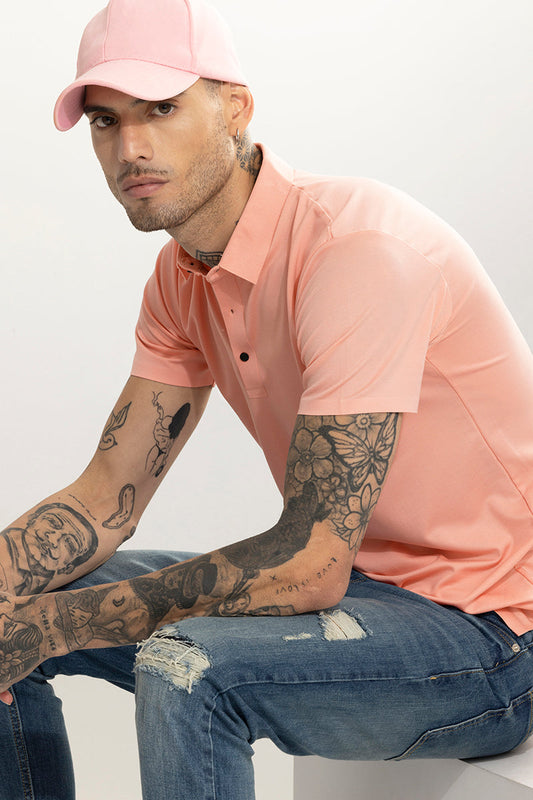 Crevasse Pink Polo T-Shirt | Relove