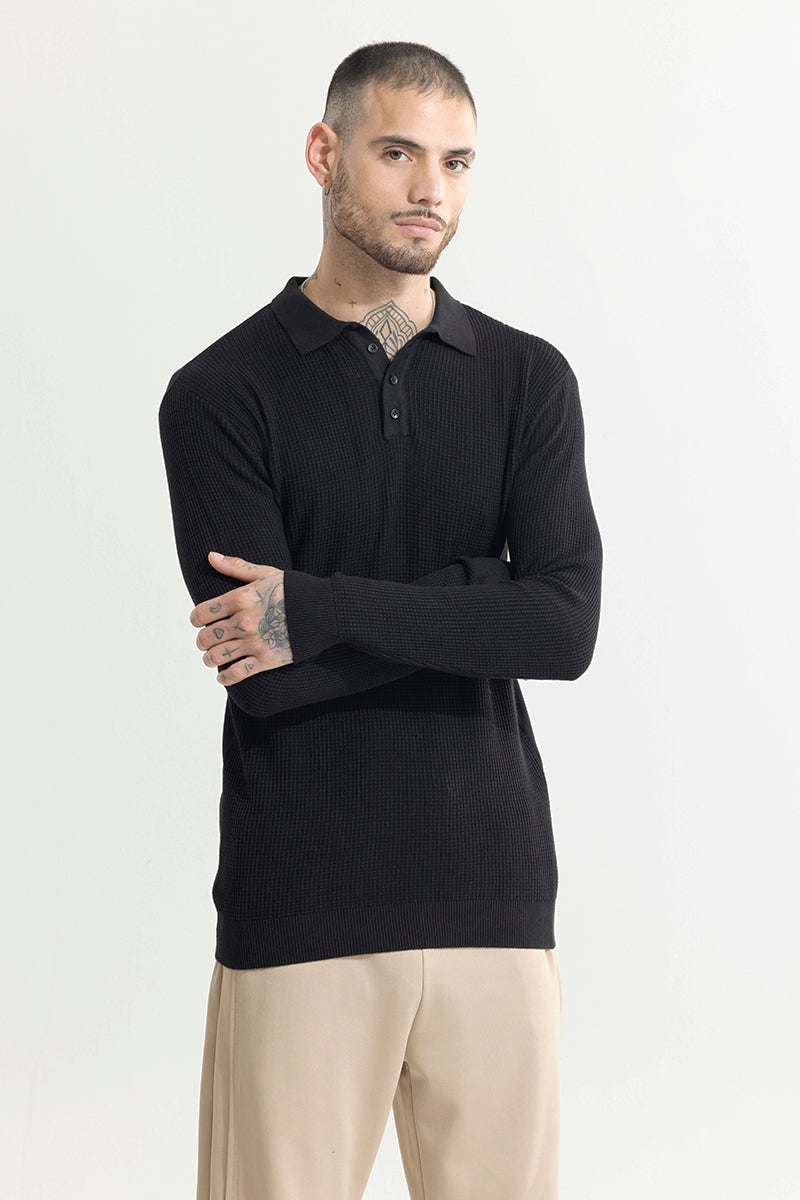 Adorn Black Polo T-Shirt | Relove