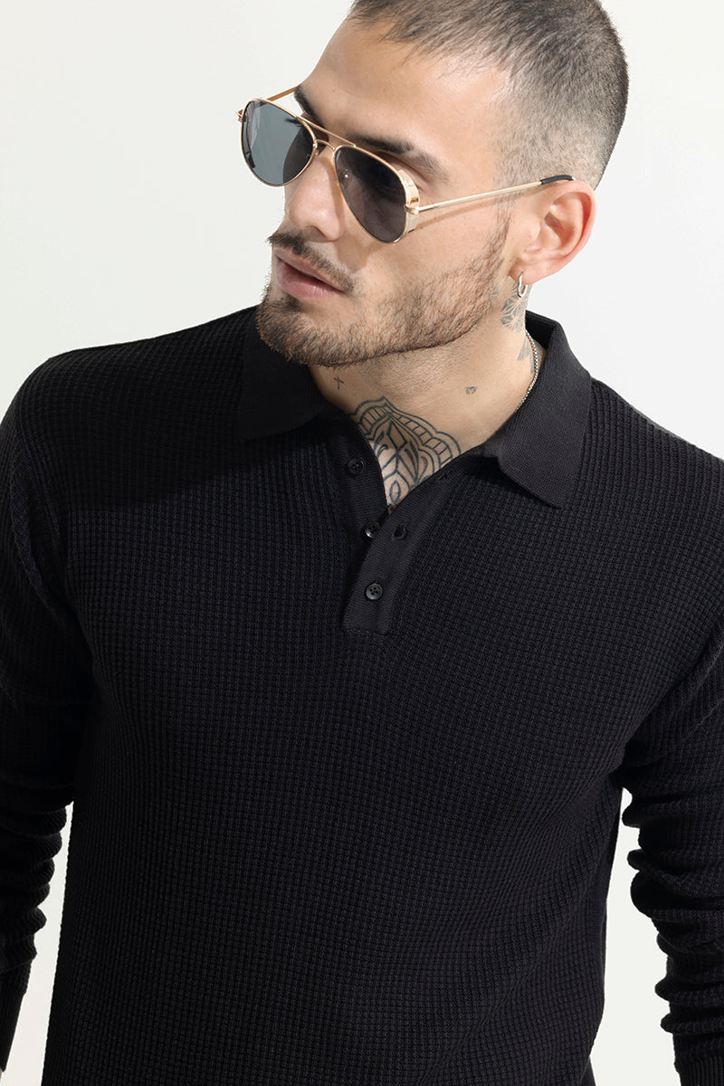 Adorn Black Polo T-Shirt | Relove