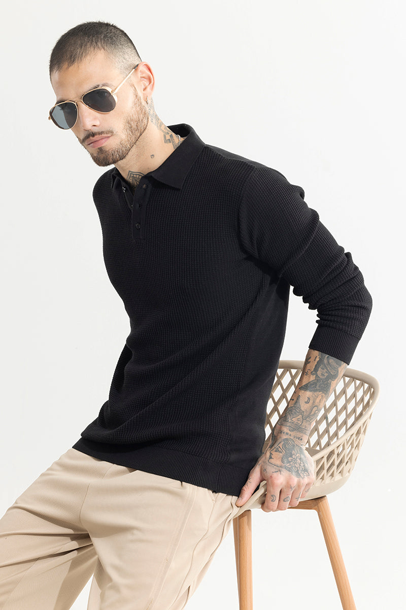 Adorn Black Polo T-Shirt | Relove