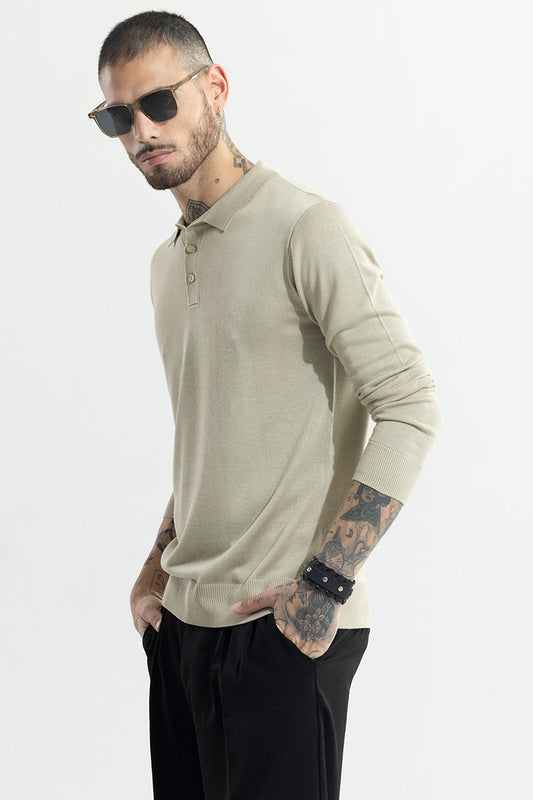 Urban Edge Beige Polo T-Shirt | Relove