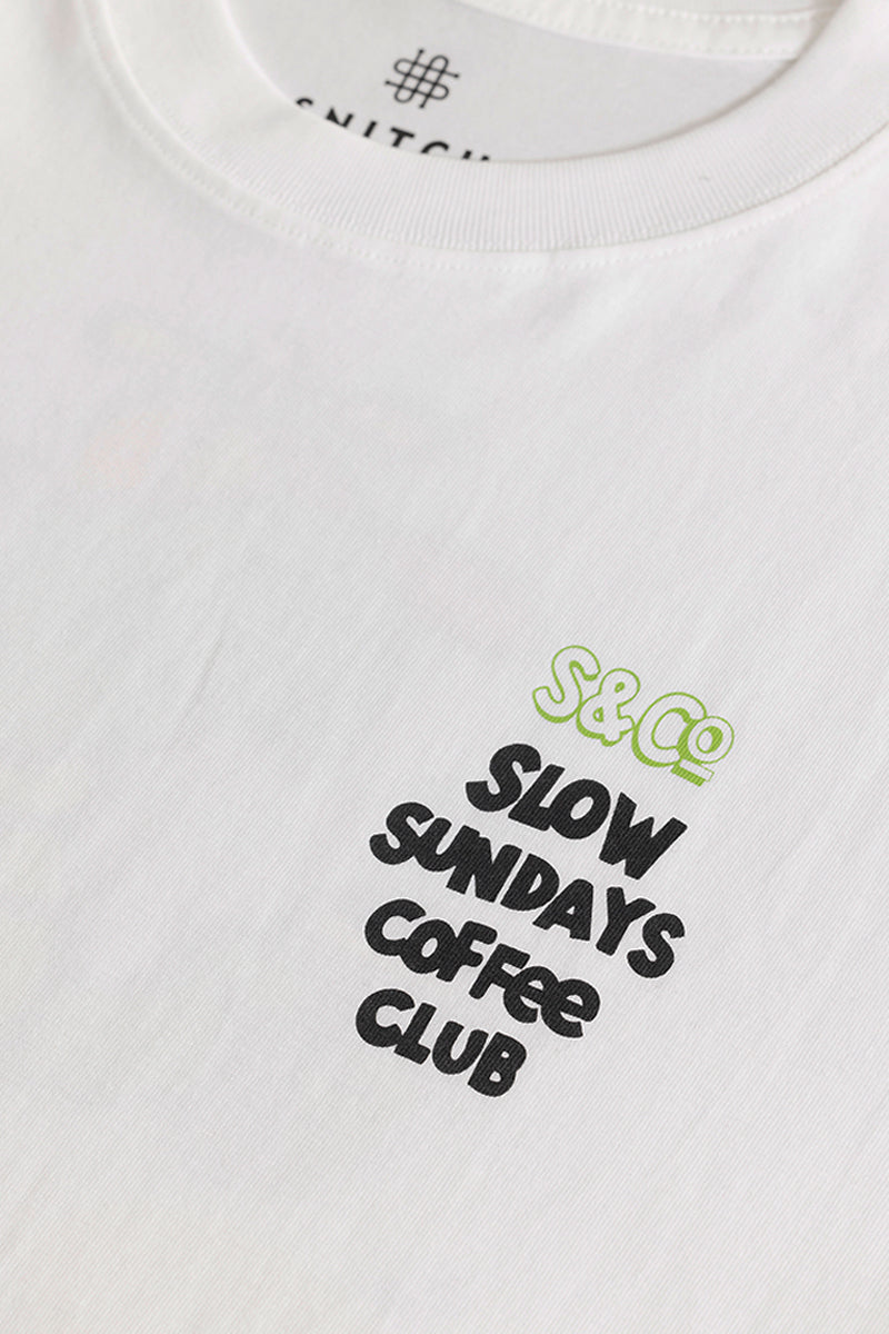 Slow Sundays White Oversized T-Shirt | Relove