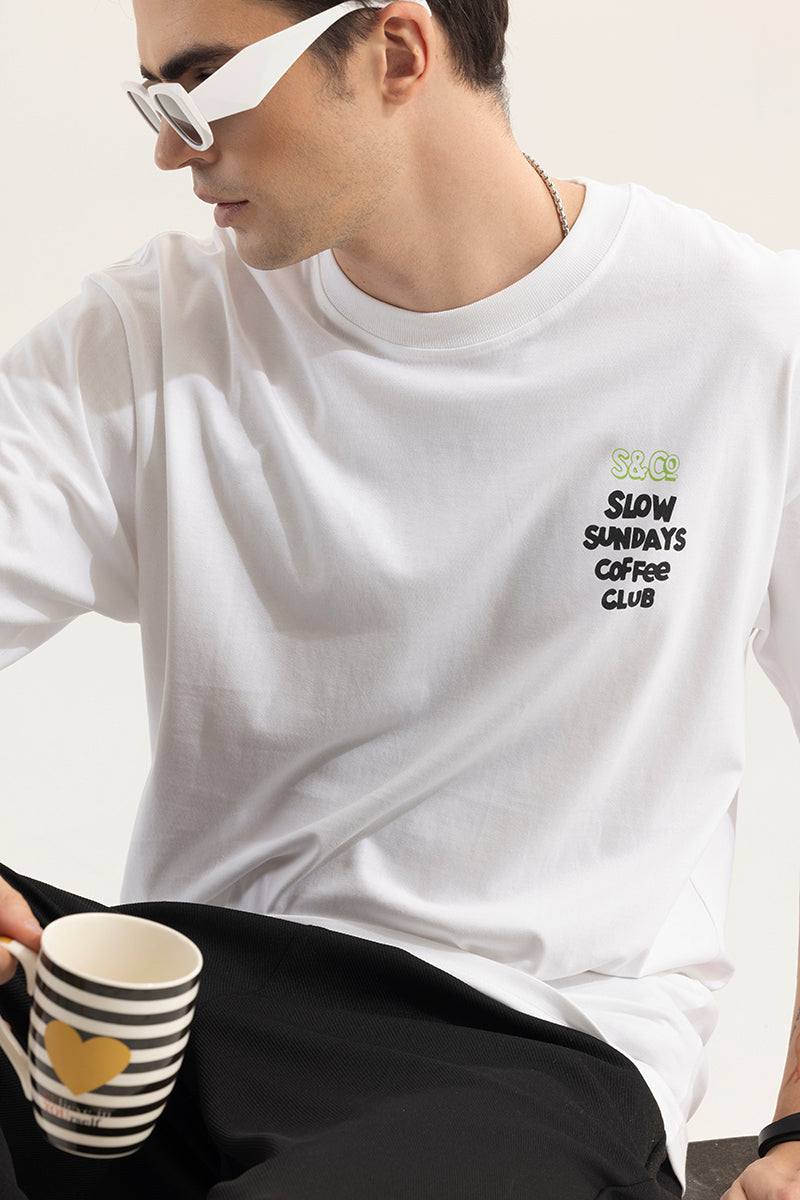 Slow Sundays White Oversized T-Shirt | Relove