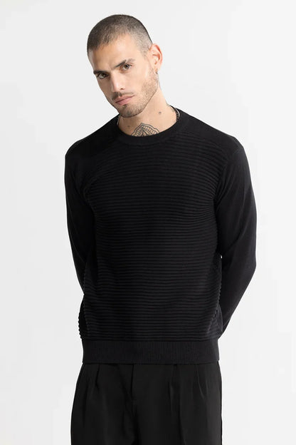 Wabble Line Black Sweater | Relove