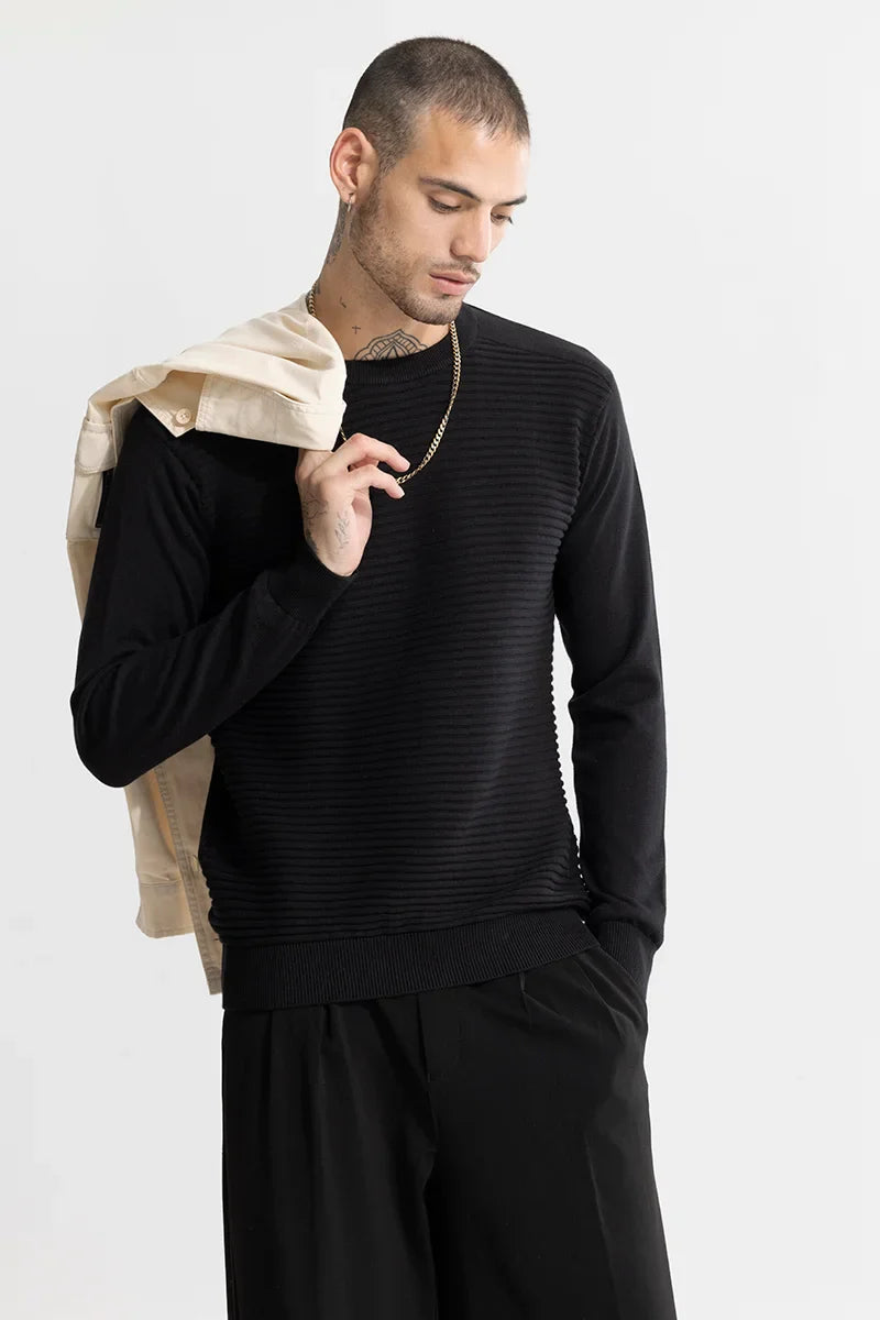 Wabble Line Black Sweater | Relove