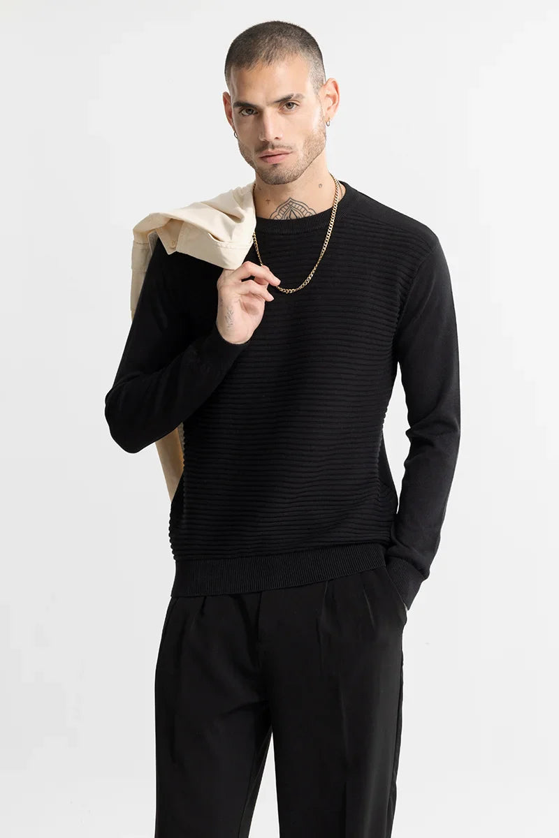 Wabble Line Black Sweater | Relove