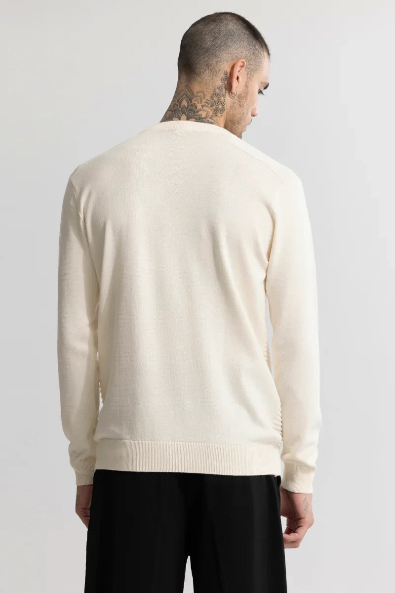 Wabble Line Cream Sweater | Relove